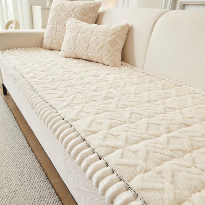 Thick and Soft Plush Sofa Slipcover Straight Sofa Cushion Fabric Mat Cushion Towel in Autumn and Winter Seat Couch Mat Living Room Home Decoration