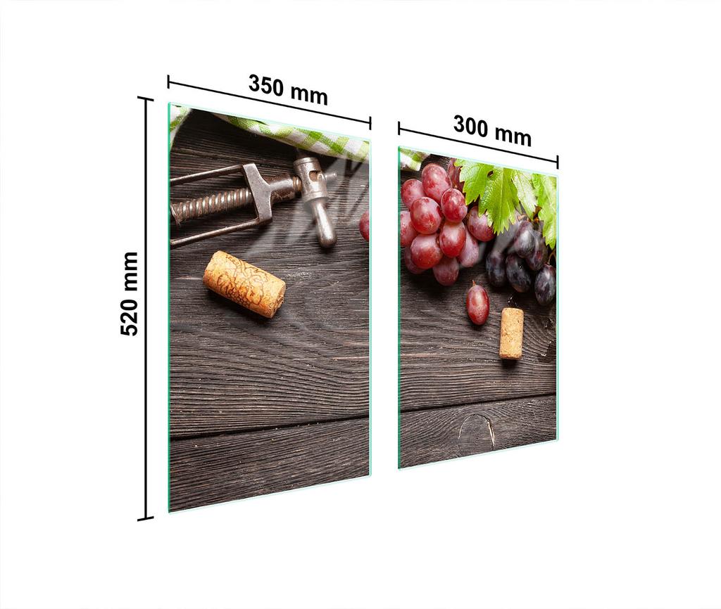 SZKLANA PŁYTA OCHRONNA DO KUCHNI 65x52 OWOCE