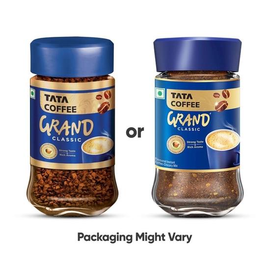 Tata Classic Instant Coffee, 45g Jar, Chicory Mix With Strong Taste & Rich Aroma, With Flavour Locked Decoction Crystals