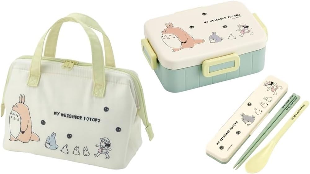 

Skater Totoro Marching Antibacterial Lock Lunch 1 Combo Set Insulated Lunch Clasp Small Mei Character Tight Lock Lunch Set 4-Point Box, Tier, 650ml, зелёный