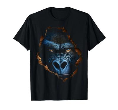 Gorilla Gesicht Wand Tierdruck Kunst Tierliebhaber Gorilla T-Shirt