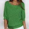 Knit Sweater Women Long Sleeve Crewneck With Flared Sleeves For Office Casual Wear