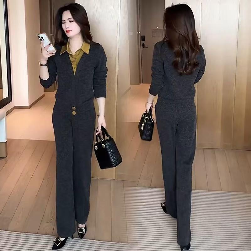 Women's Slimming Korean Style Two-Piece Set – Casual Spring/Autumn Fashion
