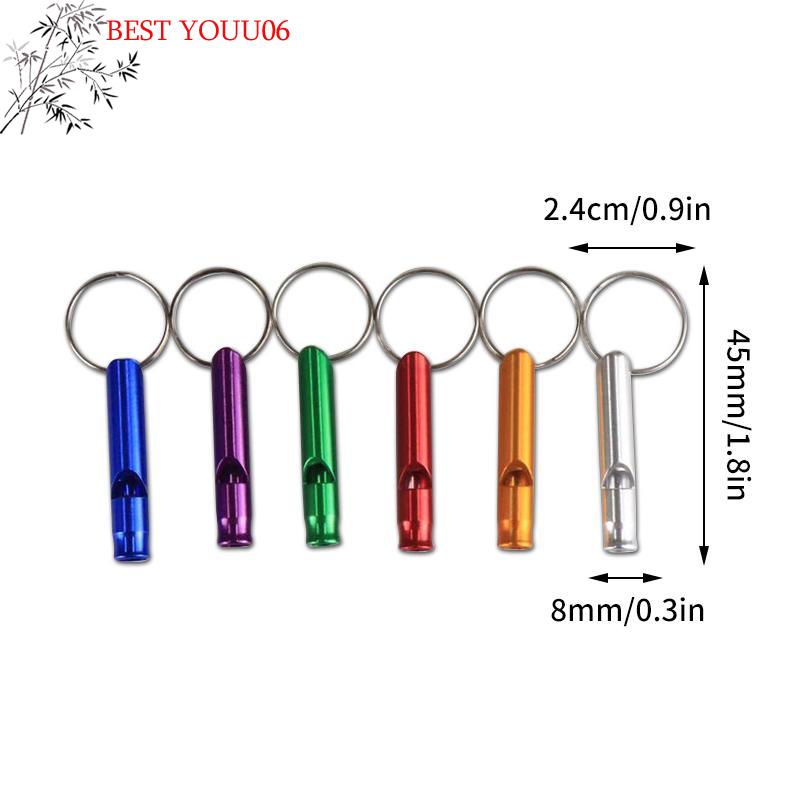 (YOUU06)1/3Pcs Small Multifunctional Aluminum Emergency Survival Whistle Keychain Camping Hiking Outdoor Tool Training Whistle