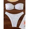 Sequins Shiny Mesh Bandeau Bikini Female Swimsuit Women Swimwear Two-pieces Bikini Set Brazilian Bather Bathing Suit Swim Lady