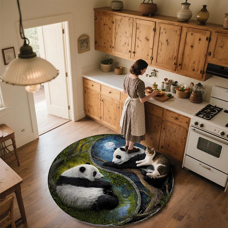 Raccoons & Dogs Pattern Round rug,Carpet Rug for Living Room Bedroom Playroom ,Non-slip Floor Mat,Holiday Gifts and Birthday Gifts.