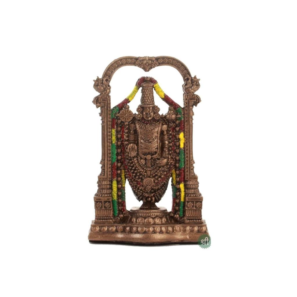 Tirupati Balaji Fine Painting Idol Decorative Showpiece Handcrafted Balaji Murti For Home Office And Gifting Purpose Sculpture (Design 4), Brown