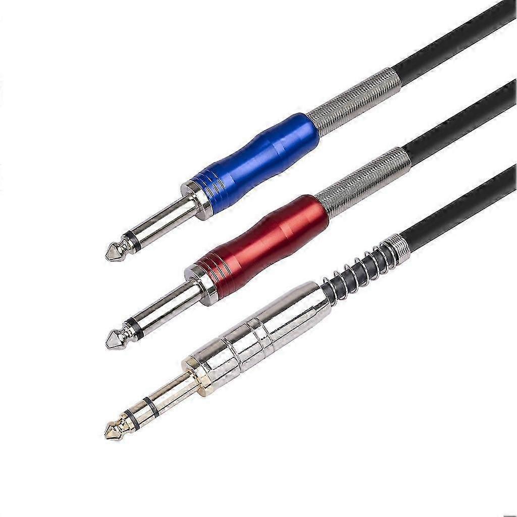 BLS0201-30 Stereo 6.35mm Male To Dual Mono 6.35mm Audio Cable, Length:3m