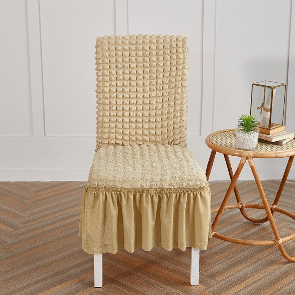 Stretch Chair Covers Pure Color Seersucker Dustproof Elastic Seat Covers for Home Hotel