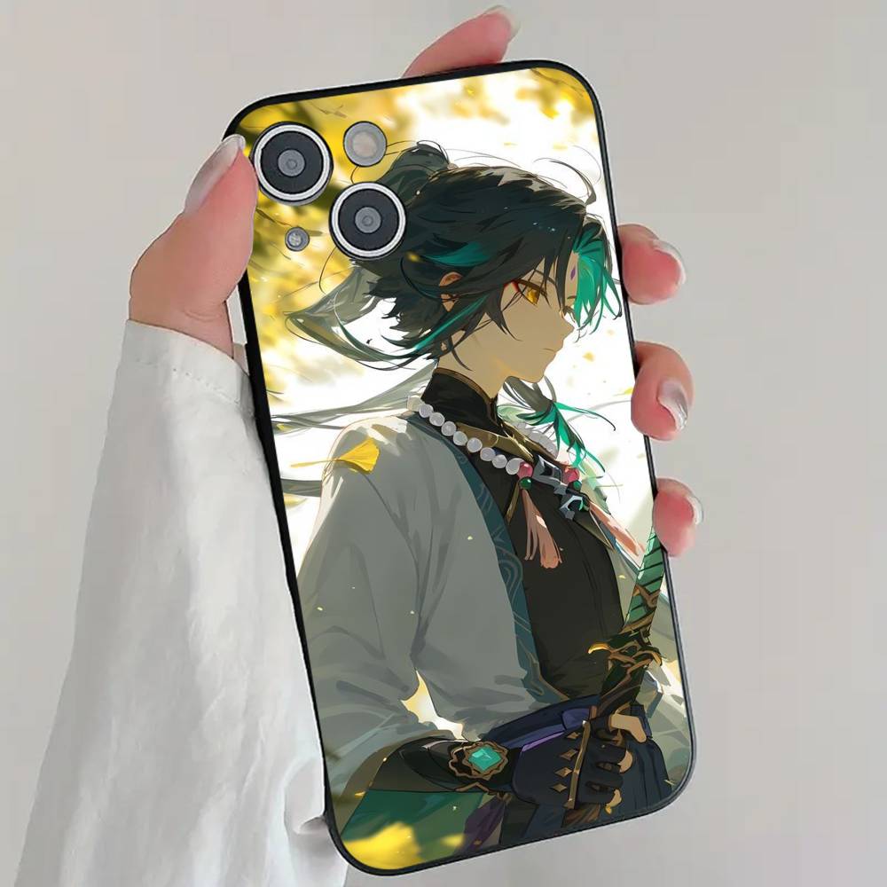 Anime Spiel G-Genshin I-Impact Charaktere Handyhülle Cool Schwarz Silikon Weich Für IPhone 16 15 14 13 12 11 X XR Plus Pro Max Plu