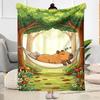 1pc Cute Bear Watching Stars Blanket Comfortable Soft Lightweight All Season Multi Purpose Blanket Travel Camping Picnics Sofa Office bedroom Friends