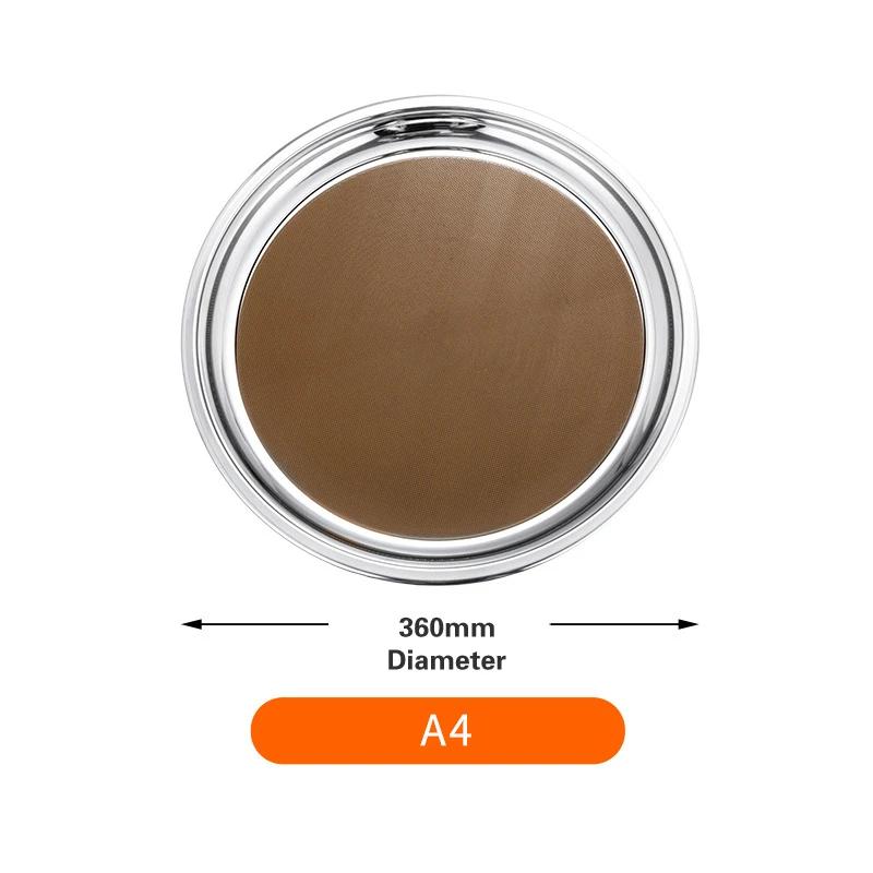 Thickened Round Fruit Plate Dining Plate Equipped with Anti Slip Pad Tray Tea Tray Service Disk Thickened Stainless Steel Plate