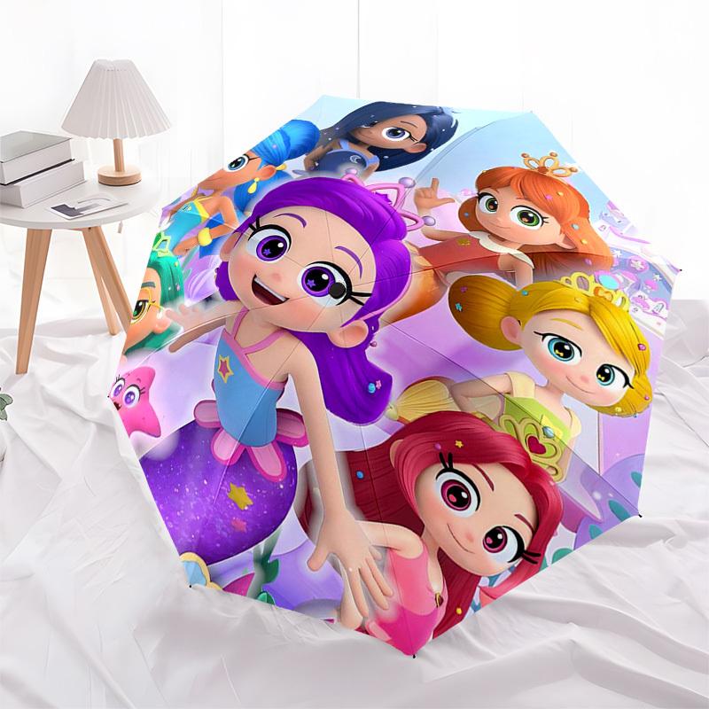 Mermaids, Fantasy Themed Automatic Opening and Closing Umbrella, Compact Travel Umbrella, Lightweight and Portable, Suitable for Beach Commu