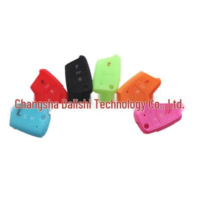 Silicone Car Key Cover for Volkswagen Golf 3-Button Folding Keys - Unisex Protective Case