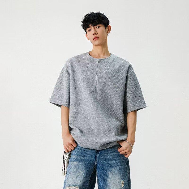 Short Sleeve T-shirt Men's Fashion Brand Summer Loose Half Sleeve 2024 New Internet Celebrity Fashion Ins Simple Printed Top