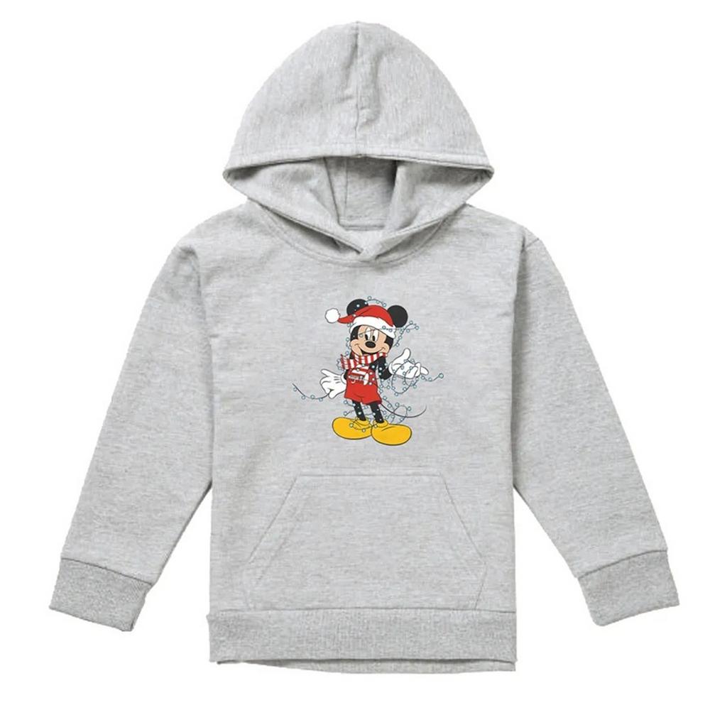 Disney Childrens/Kids Mickey Mouse Christmas Lights Heather Hoodie