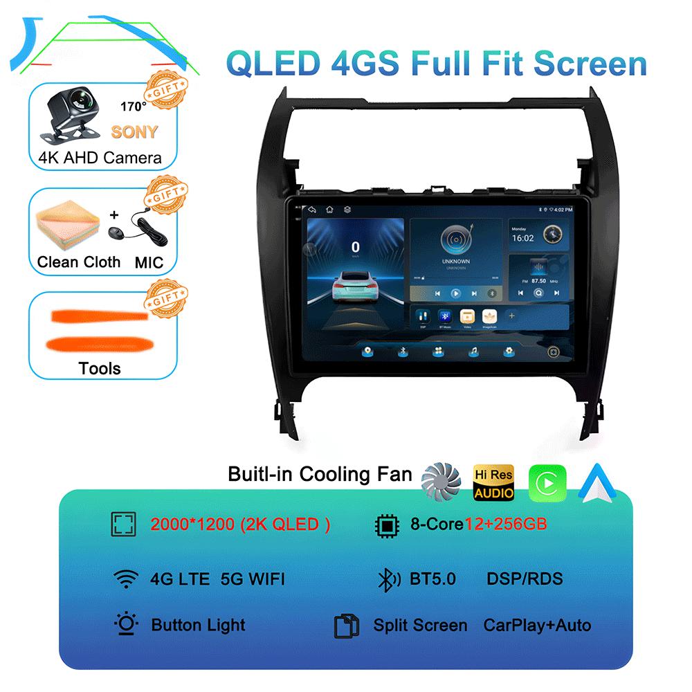 Car Radio Android 14 Carplay Auto For Toyota Camry 7 XV 50 55 2012 - 2017 Navigation GPS Multimedia Player video Stereo WIFI+4G