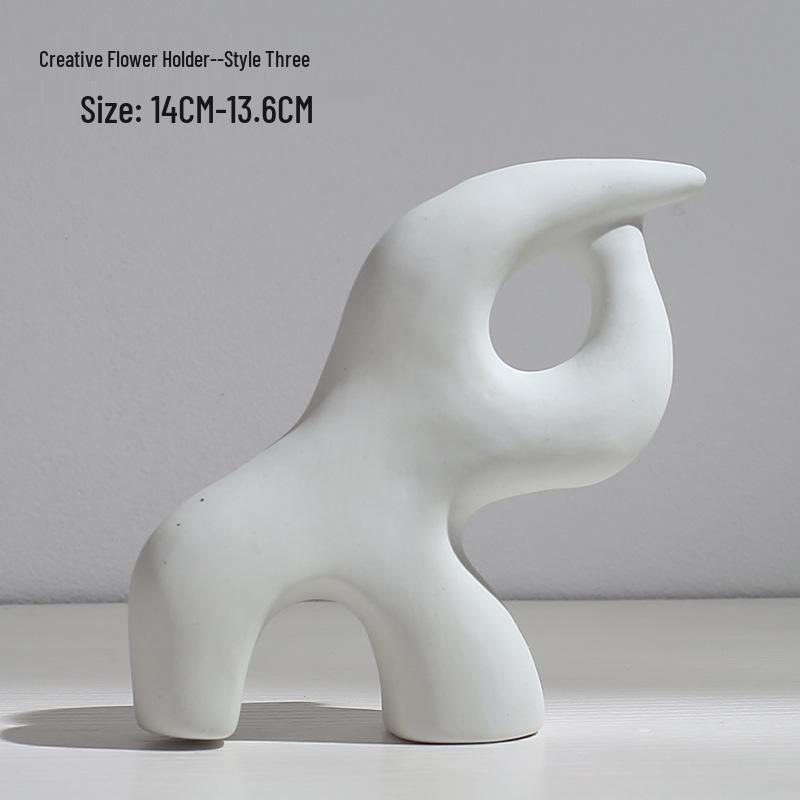 Nordic Style Ceramic Vase for Dried Flowers - Minimalist Creative Hydroponic Flower Container for Living Room Decor