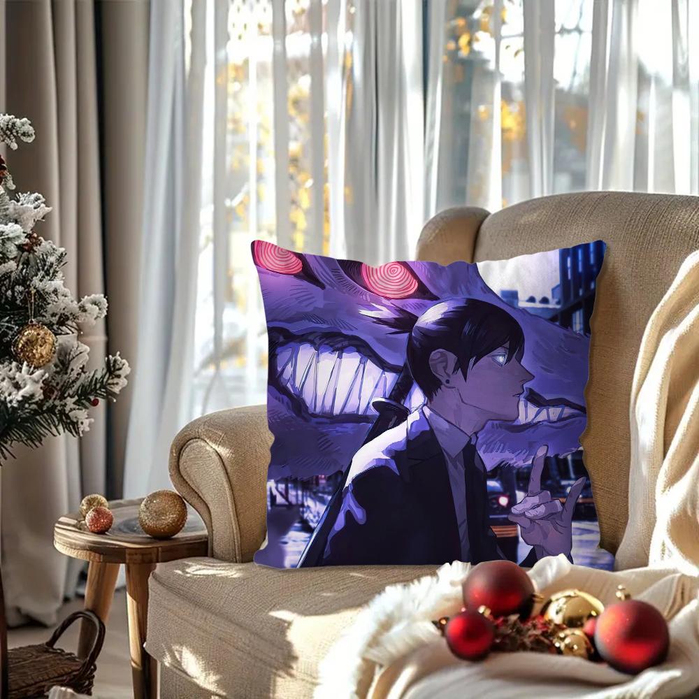 Hayakawa Aki Anime Chainsaw Man Pillow Case Square Pillow Bedroom Sofa Leisure Comfort CushionLiving Room Home Decoration 40X40
