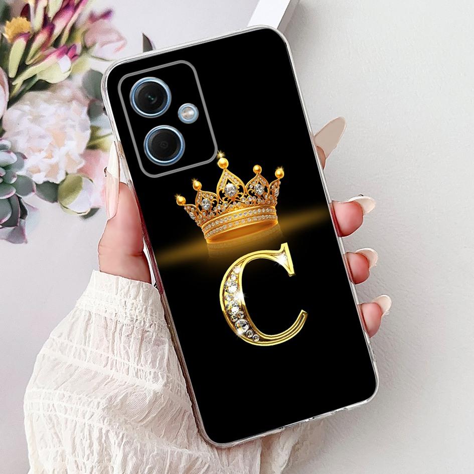 For Xiaomi Redmi Note 12 5G Case Lovely Crown Letters Transparent Silicone Soft Slim Cover For Redmi Note 12 Pro Plus Phone Bags
