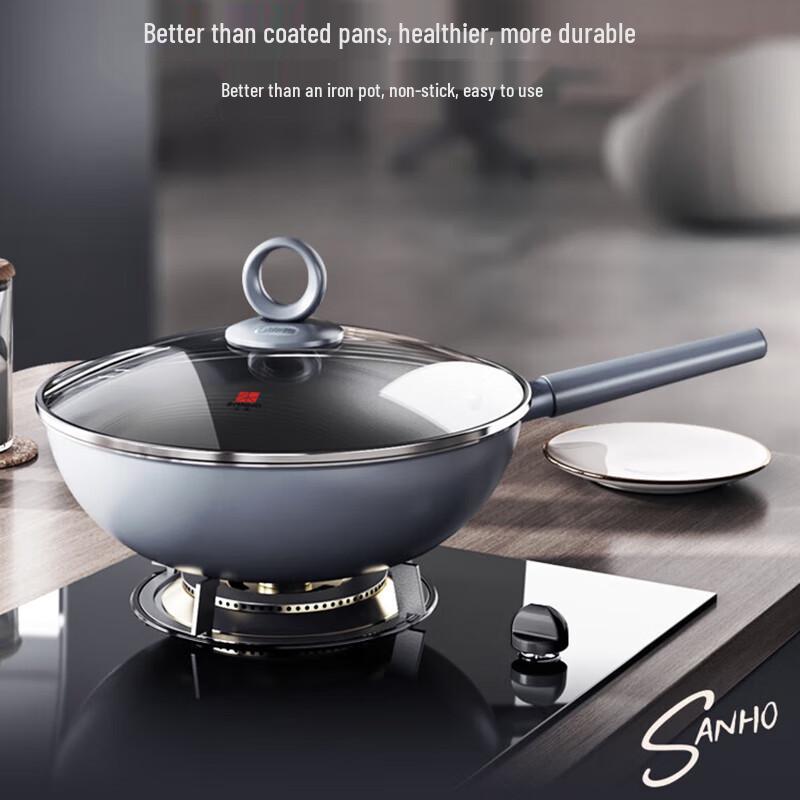 Sanhe 32cm 0-Coating Micronano Non-Stick Wok
