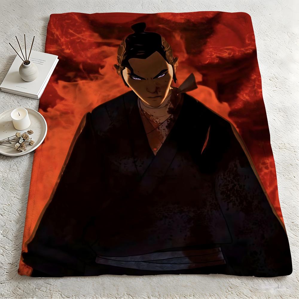 Anime BBlue Eye Samuraii Throw Warm Soft Flannel Blanket Multiuse for Sofa Bed Camping Travel Nap