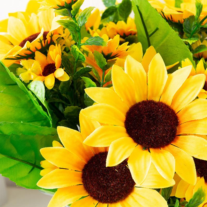 Artificial Sunflowers Sunflower Fakeflowers Set Of 24 Pieces Kitchen Bouquet Sunflower Centerpieces For Wedding Fall Autumn