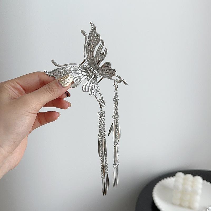 Tassel Butterfly Hairpin Female Hairpin Disc Hair Shark Clip Barrettes Girls Women Headwear Hair Styling Tools Accessories