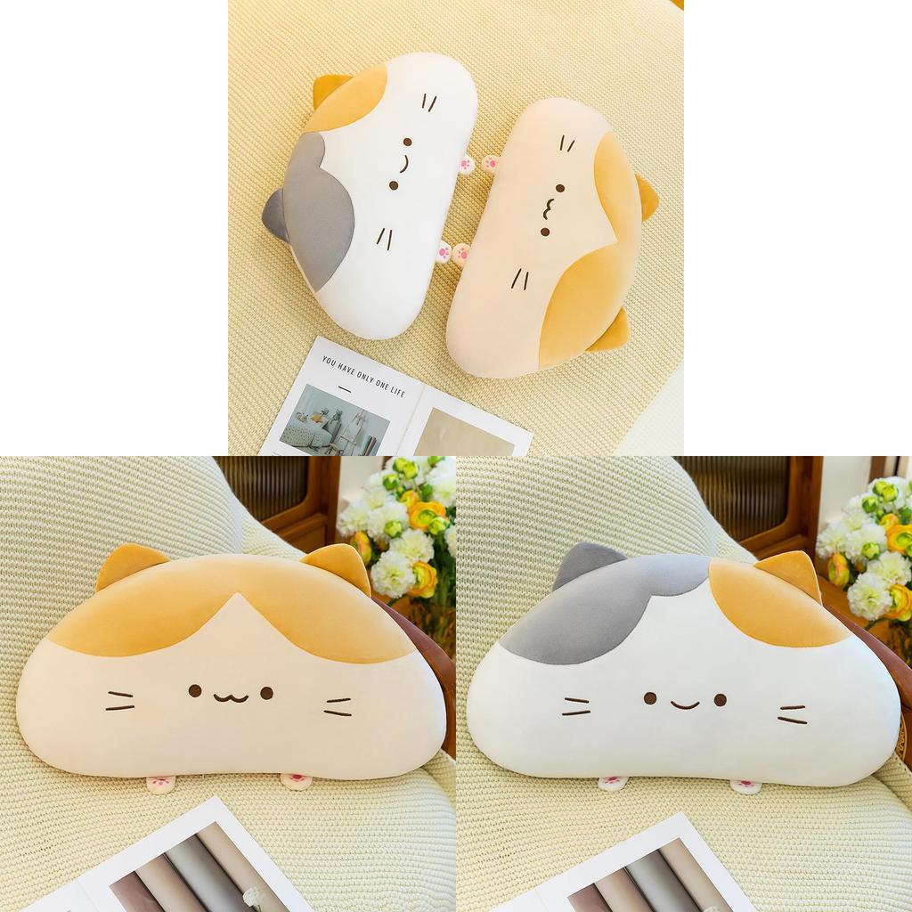 Threecolor Cat Plush Pillow With Soft Pp Cotton Filling For Girls And Boys