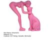 3D Printed Minimalist Woman Petting Cat Figurine Black White Love Statue Modern Art Sculpture for Desk Shelf Home Decor Creative Gift for Couples