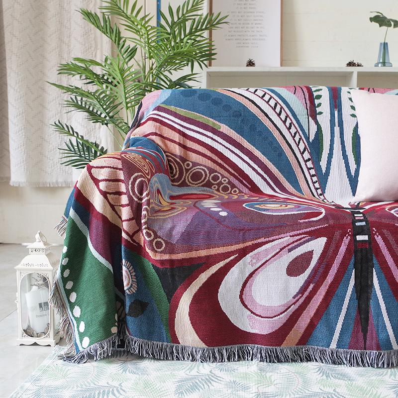 

Textile City Ins Peacock Figure Double Sided Throw Blanket Soft Comfy Home Decor Sofa Cover Quality Dust Bedspread 130x160cm