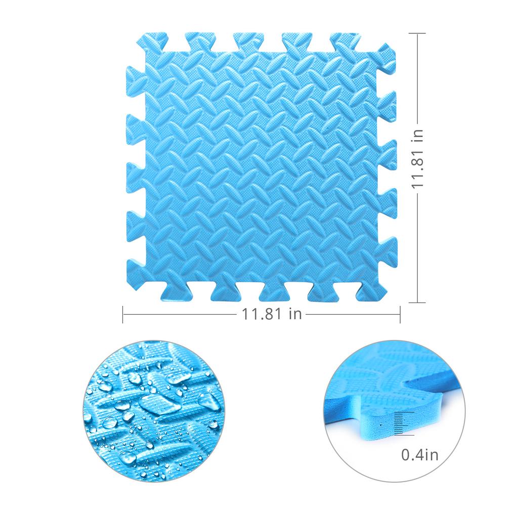 0,4 Zoll / 16 Stück Dicke Quadratische Puzzlematte, 30*30cm EVA-Schaumstoff Baby-Spielmatte für Aktivitäten im Kinderzimmer, Rot/Gelb/Blau/Grün