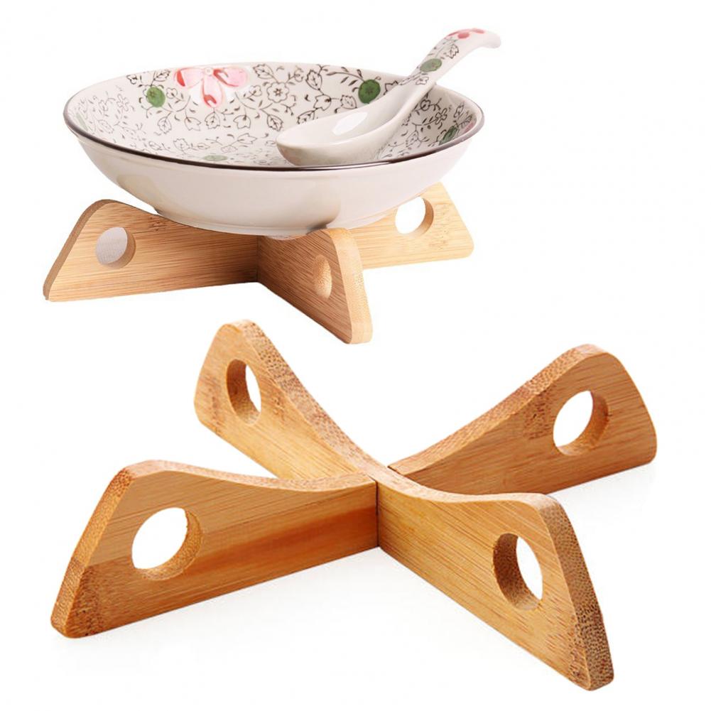 Compact Hanging Hole Table Mat Reversible Table Mat with Versatile Uses Bamboo Table Mat Holder with Removable Tray for Home