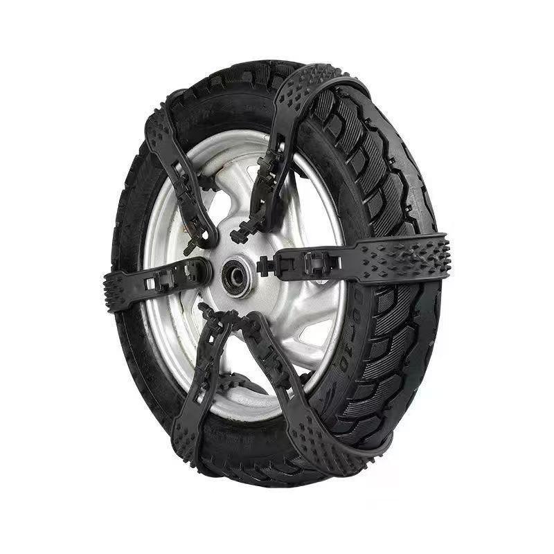 Universal Electric Vehicle Winter Tire Chains for Motorcycles, Bikes, and Three-Wheelers