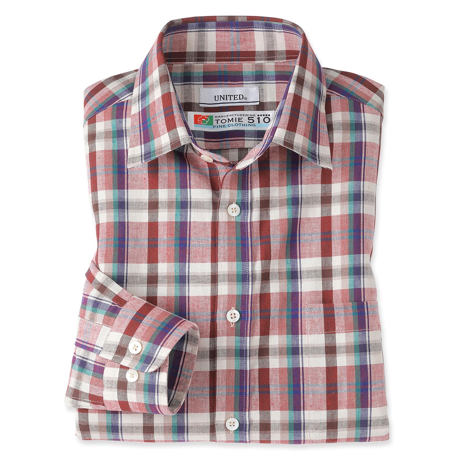 

сделано в Tomie cherry [UNITED] рубашка с длинным рукавом, Япония, Kobo, мужская (LL, мадрас)