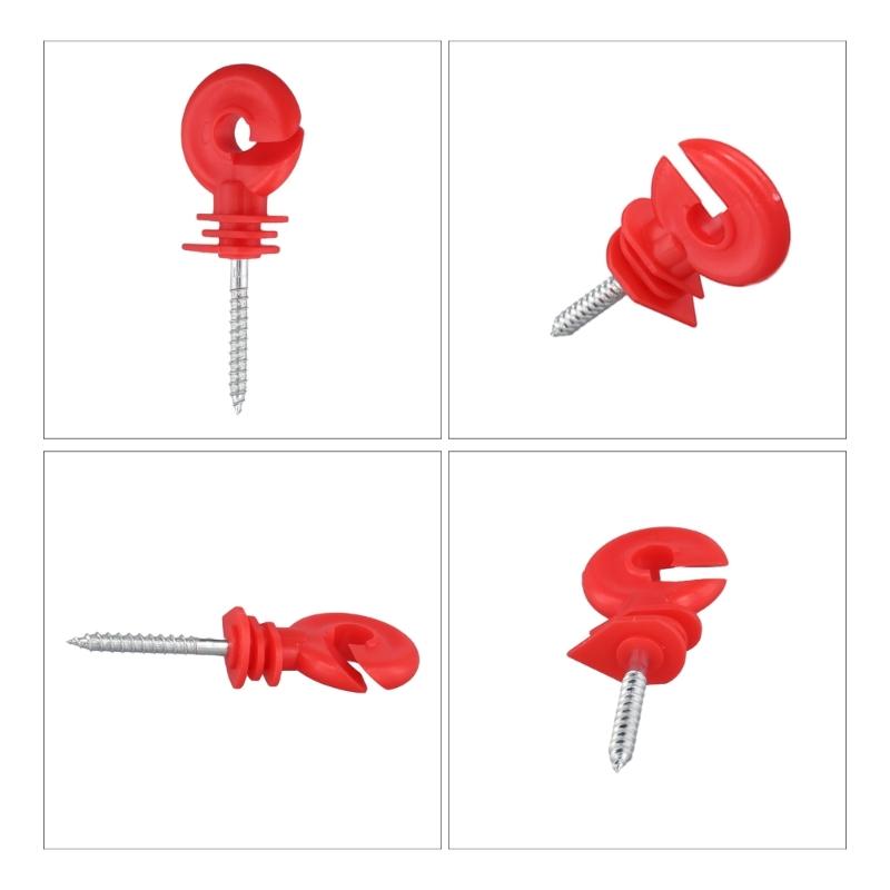 50-piece/set Electric Fence Insulators Screw-In Rings Insulators Electric Fence Accessories Suitable for Wood Post