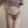 Women G-string Triangle Metal Ring Sexy Butterflies Embroidery Adjustable Lady Thong Inner Wear Clothes