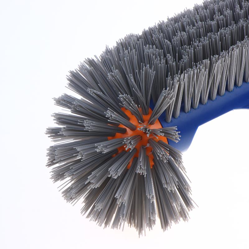 13" Heavy Duty Pool Brush Head High Strength Bristle Detachable Aluminum Handle for Tough Dirt Removal