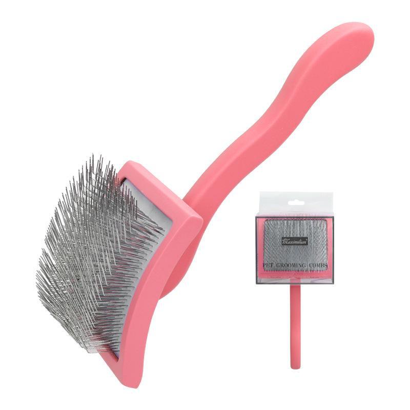 Solid Wood Pet Comb with Fluffy Needles and Detangle Knife