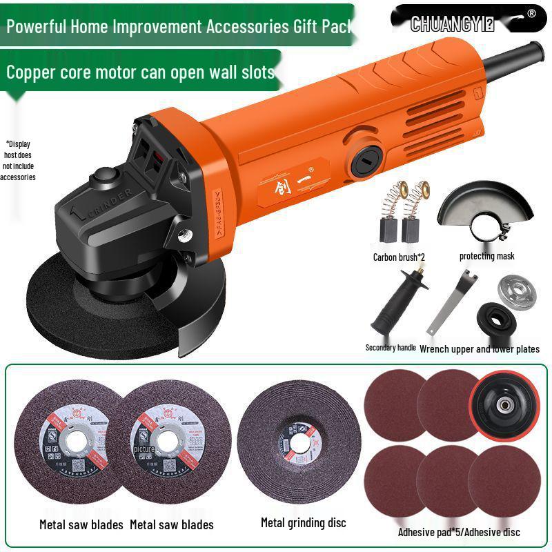 Multifunctional Angle Grinder & Polisher: Handheld Cutting, Grinding, and Polishing Tool for Household Use