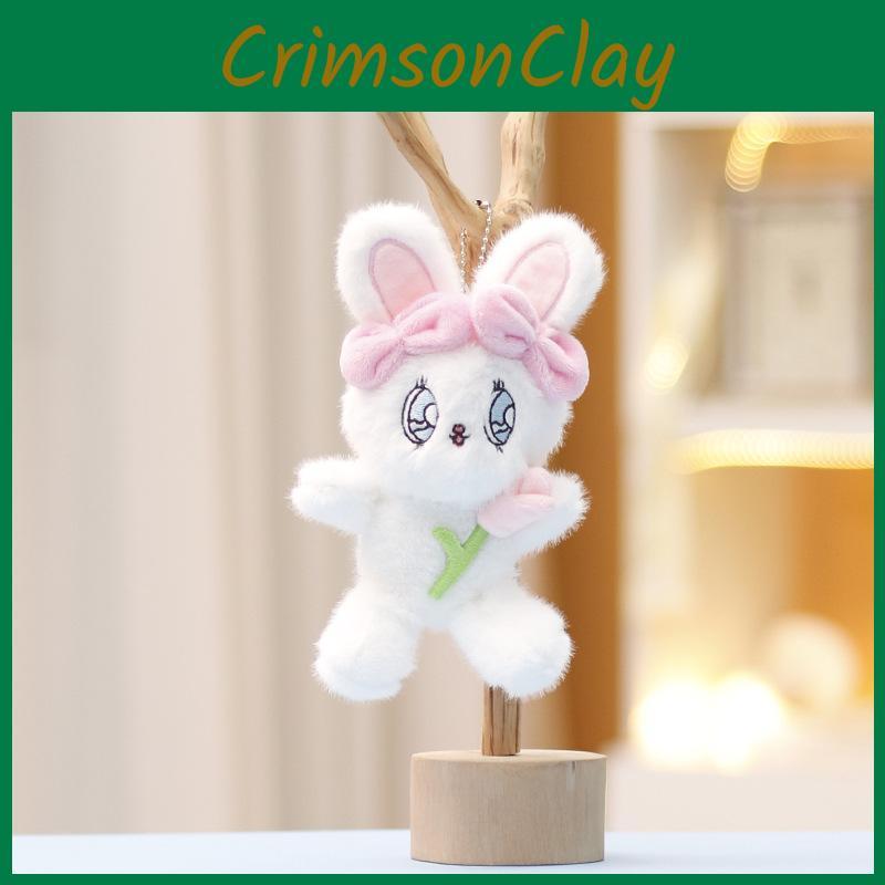 Cute Rabbit Keychain Cartoon Girl Backpack Decorative Pendant Plush Doll Gift