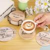 Billbotk Farmhouse Coasters Set of 8, Ceramic Drink Coaster for Coffee Table Decor, Funny House Warming Gifts for New Home, 4 Inches