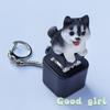 Keyboard Fidget Keychain, Cat Fidget Toy Can Make Cat Sounds Keychain, Rechargeable Stress Reliever With Lights