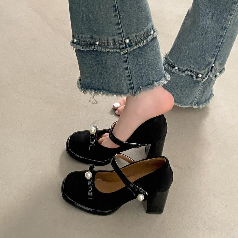 Plattform-Dicke-Ferse Damen Mary Jane Schuhe Damen Elegant Hochzeitsparty Pumps 2026 Frühling Herbst Damen Designer Einzelne Schuhe