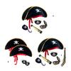 Pirate Set with Costume Accessories Skull Print Hat Halloween Theme Party Supplies Role Play Decoration for Children