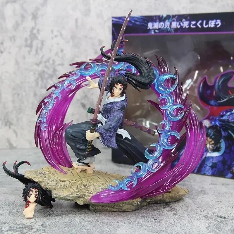 Demon Slayer Figures Kokushibo Anction Figure Battery Luminescence Fierce Battle PVC Model Tsugikuni Yoriichi Figur Collect Toys