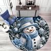 Cute Christmas Day Gift Bell Santa Claus Snowman Christmas Tree round rug Home Soft Decorative Anti slip Chair Mat Carpet Outdoor Floor Mat Carpet 16