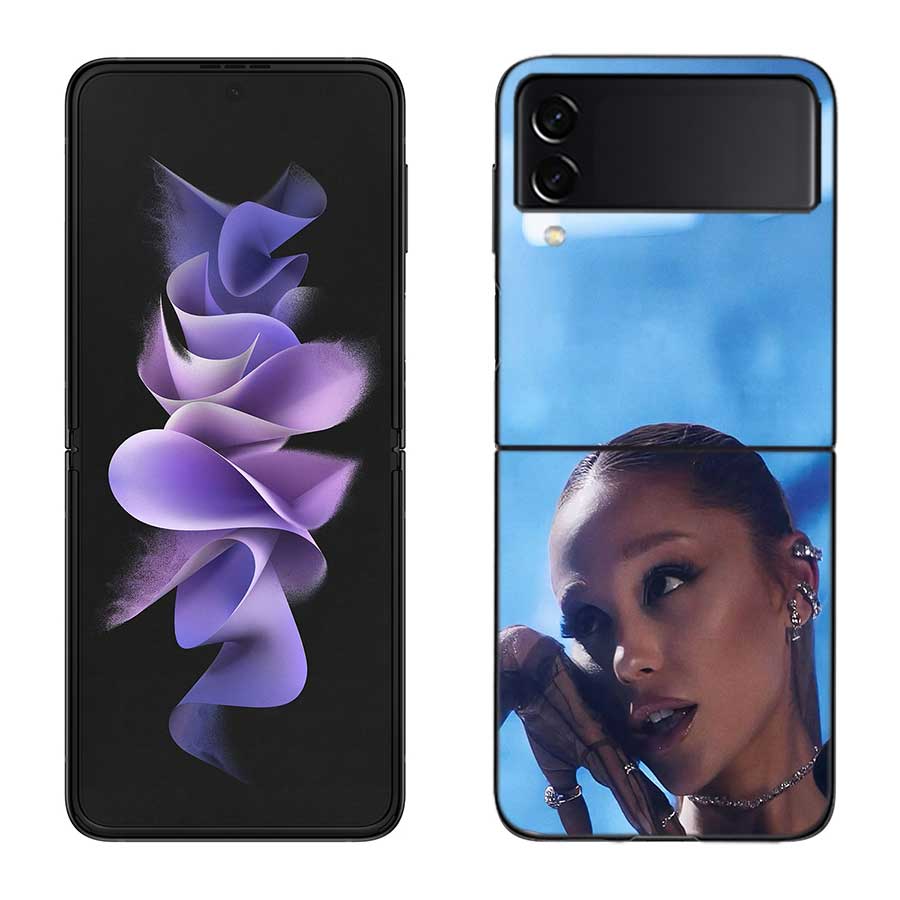 Ariana Grande Case For Samsung Z Flip 6 5G Galaxy Z Flip 5 4 3 5G Black Hard Cell Phone Cover Luxury PC Shell Coque