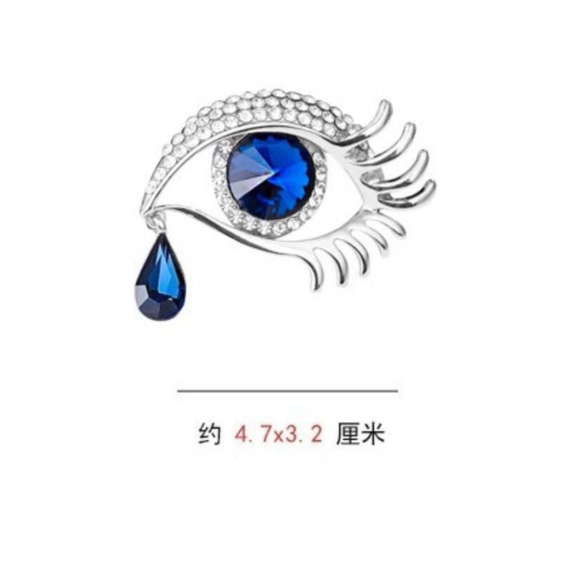 1Pc Devil's Eye Crystal Brooch High-end Exquisite Corsage High-end Niche Design Suit Pin Accessories