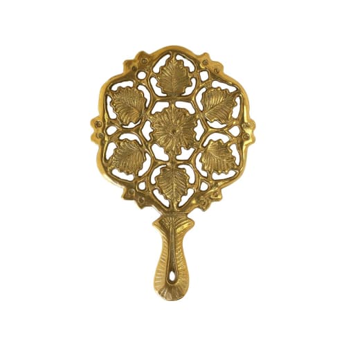 

Antique brass trivet, gold, made in Italy
